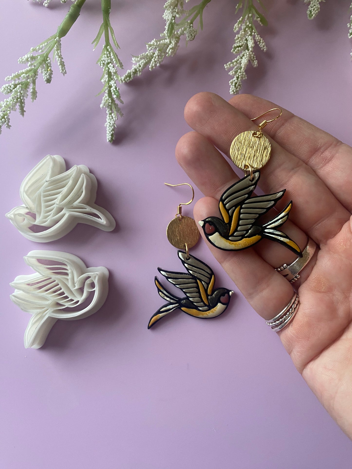 Sparrow Bird Swallow Tail - Polymer Clay Cutter Set