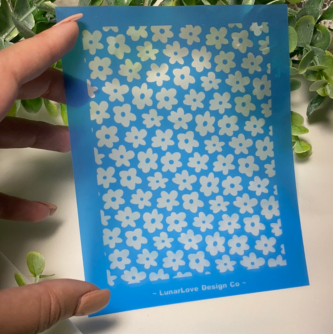 * Retro Flower - Polymer Clay Silkscreen