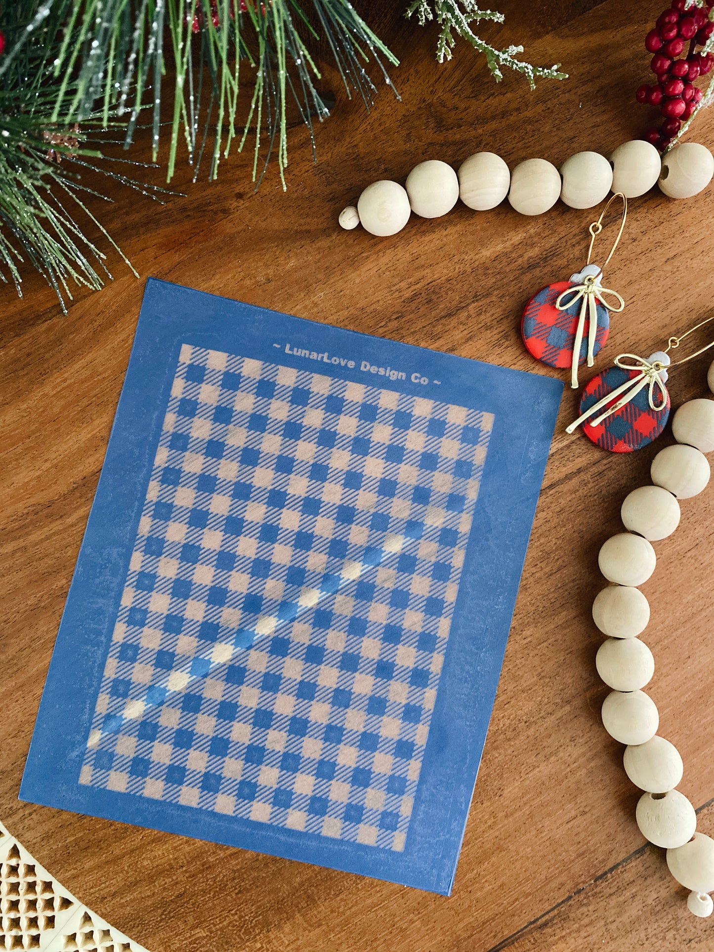 Mini Buffalo Plaid- Polymer Clay Silkscreen