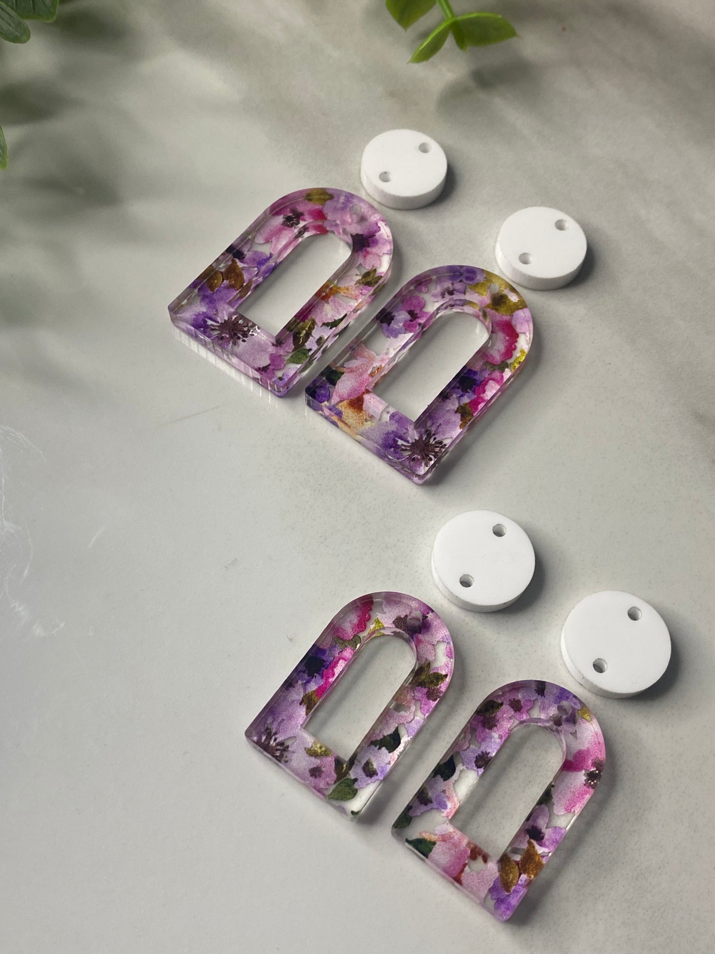 Blank Acrylic Floral Earring Findings Connectors (Full Set)