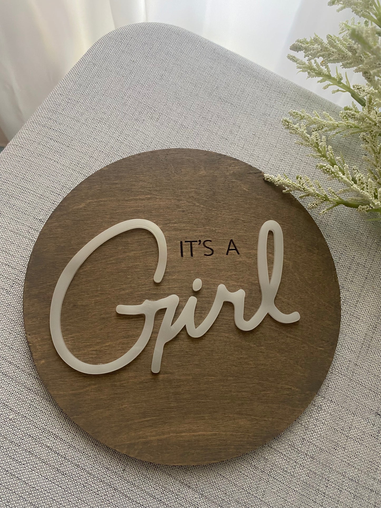 Gender Reveal Sign - Wood & Acrylic - It’s a girl it’s a boy