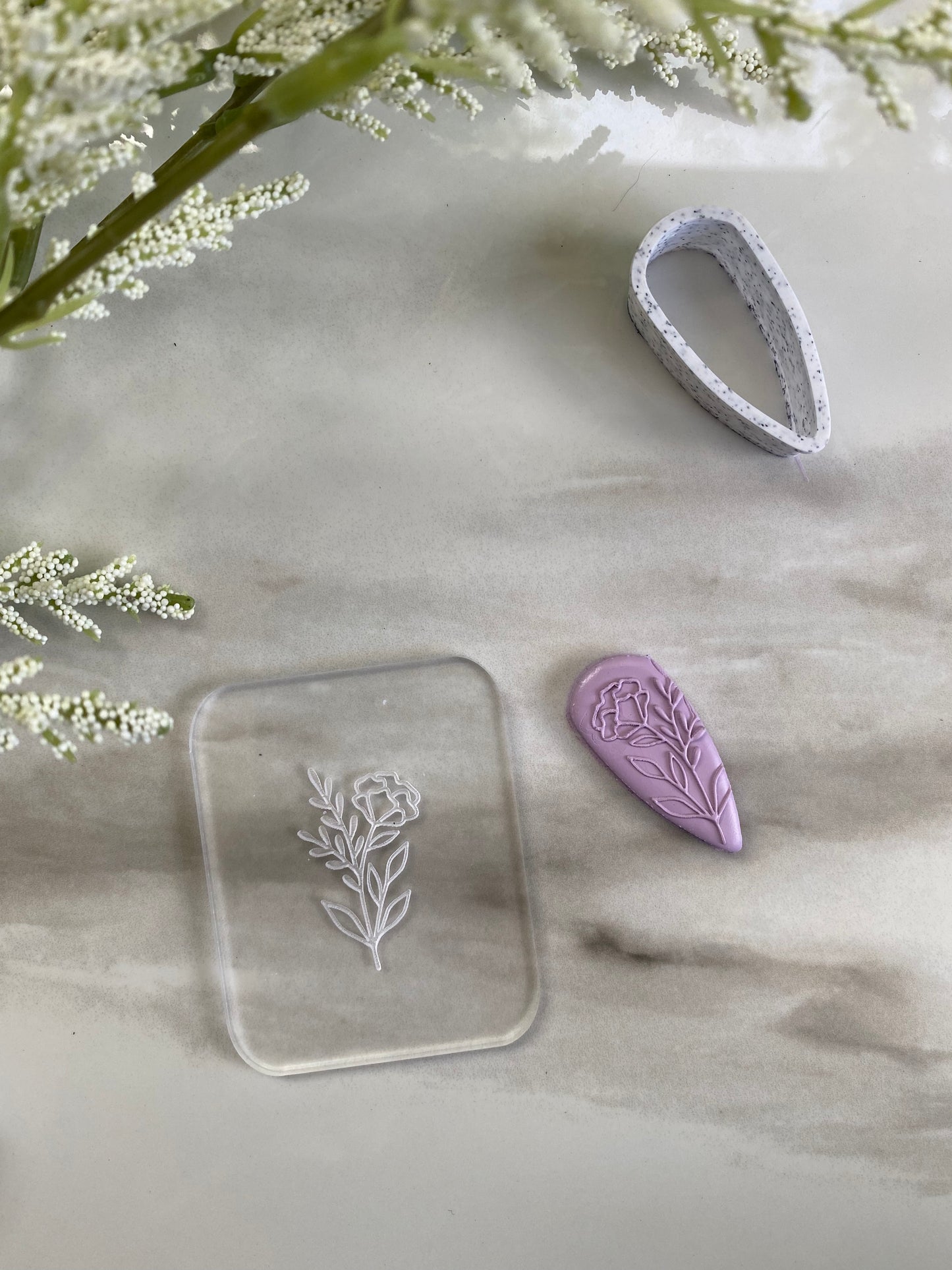 Polymer Clay Texture Stamp - Floral 4