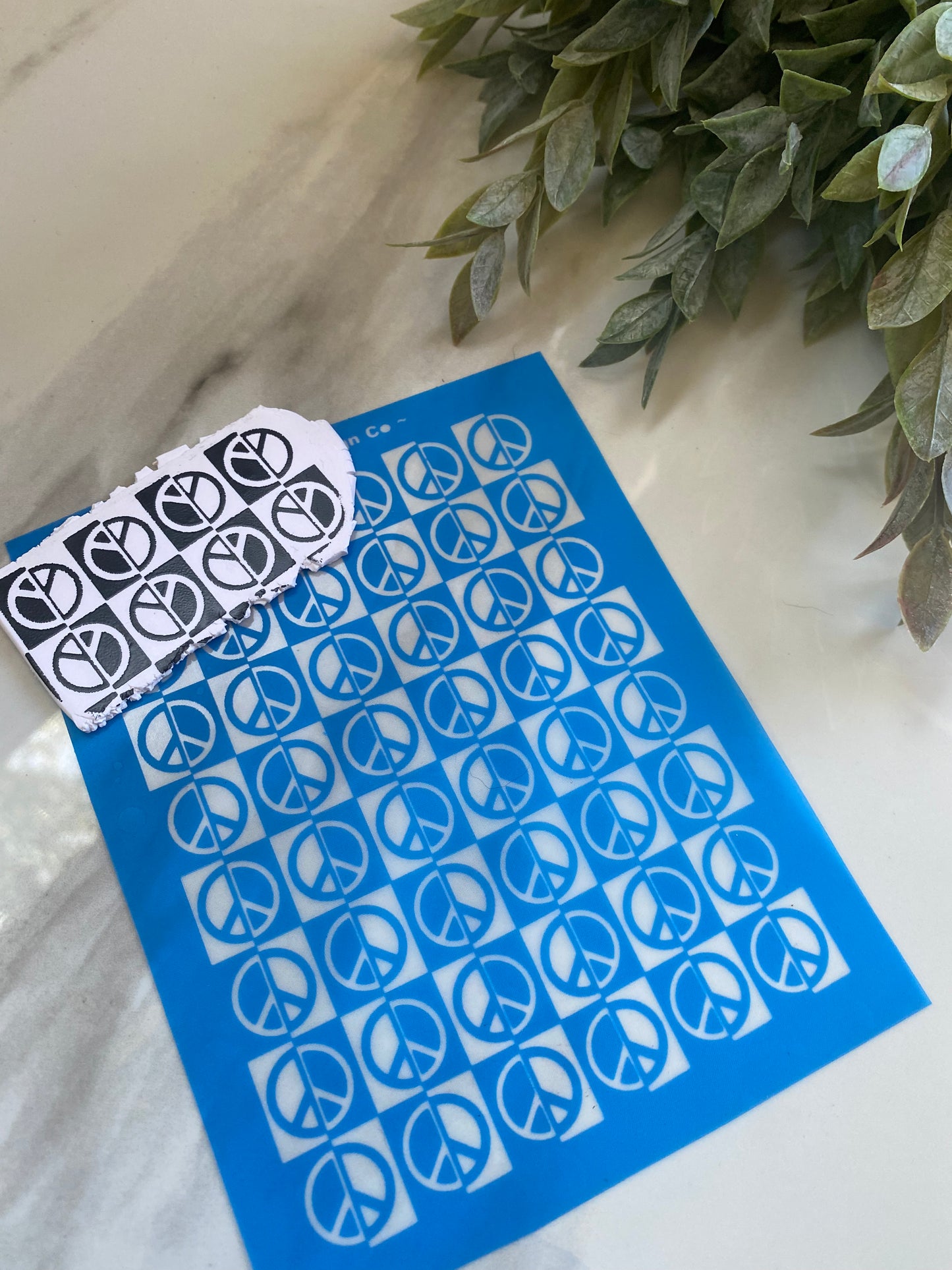 Retro Peace - Polymer Clay Silkscreen