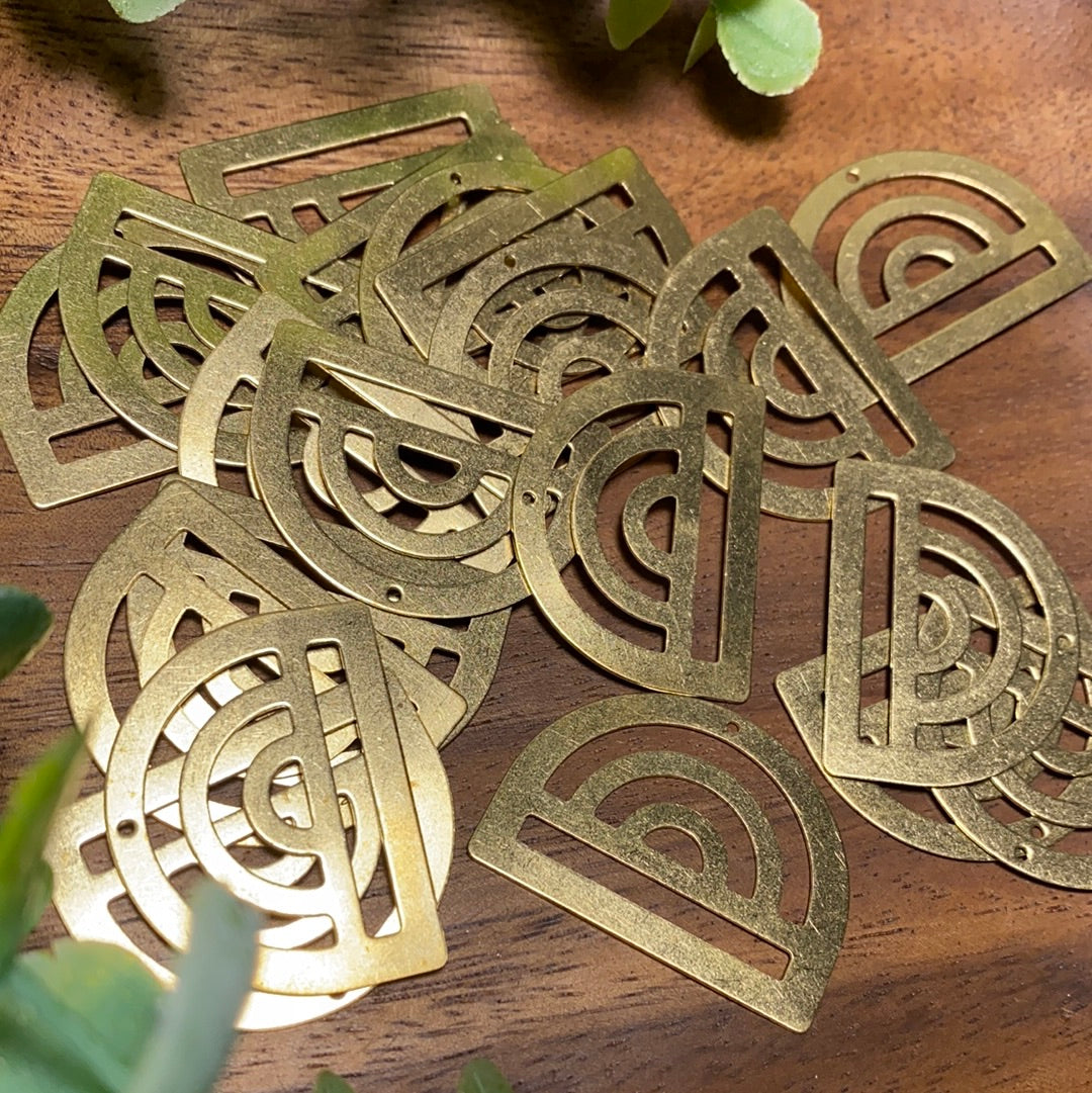 Boho Rainbows - Brass (2 Pc) - Jewelry Findings