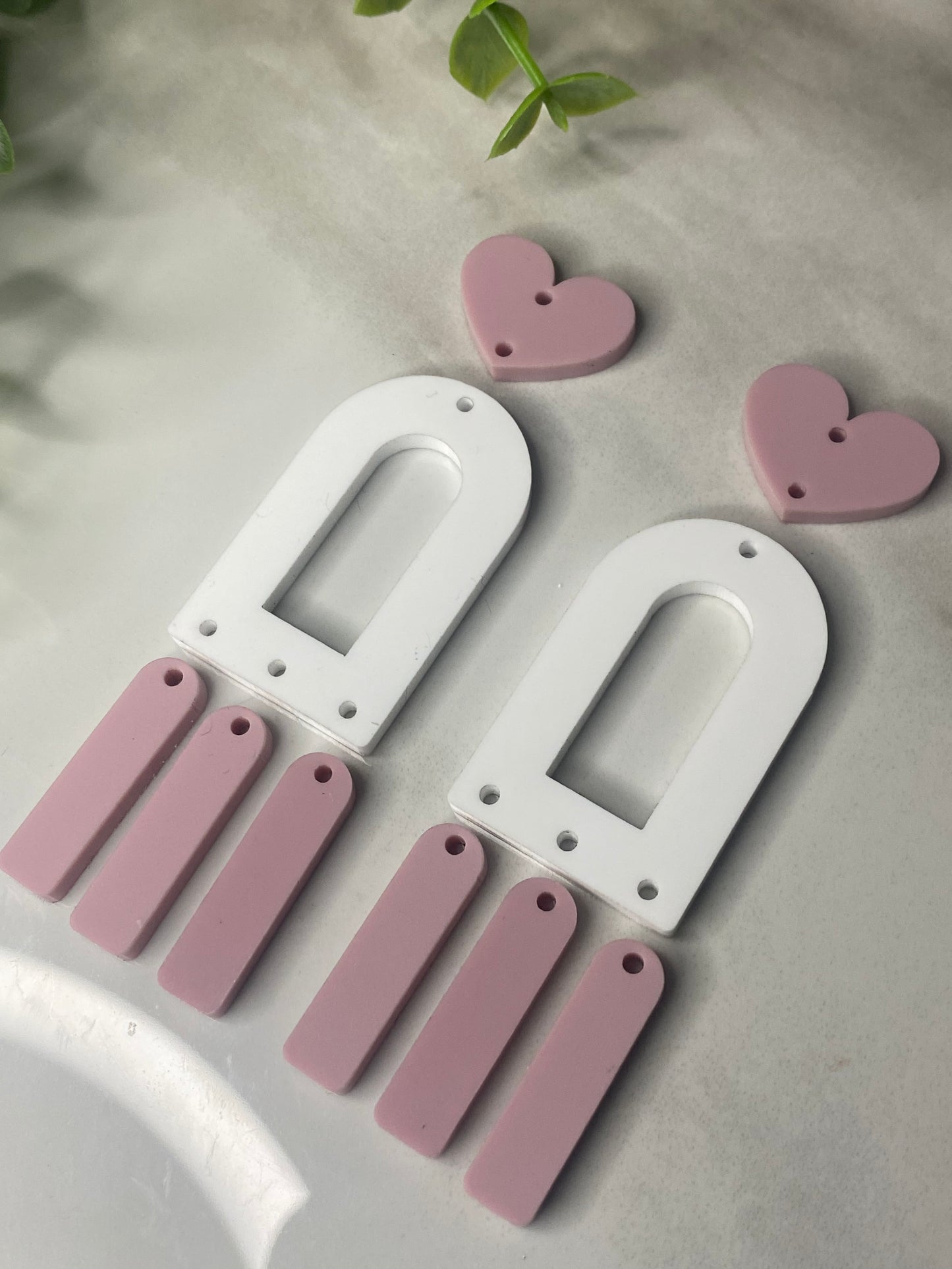 Blank Acrylic Valentine Earring Findings Connectors (Full Set)