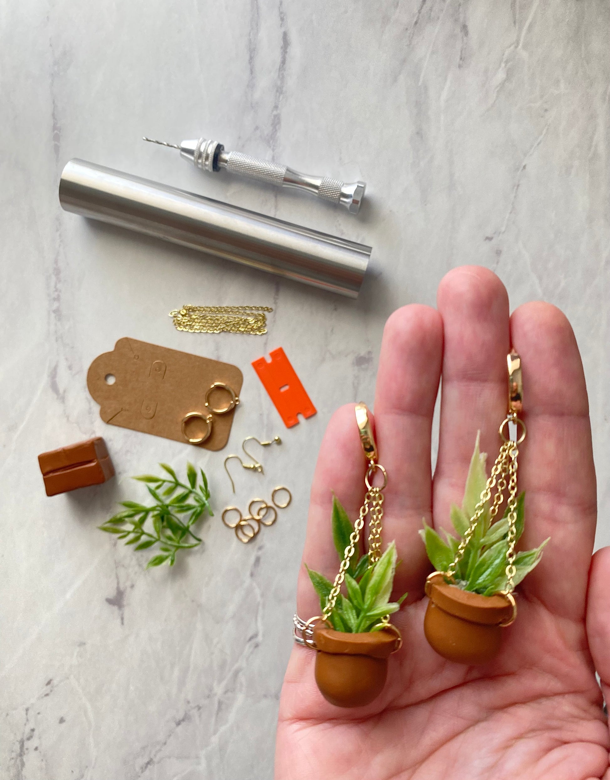 polymer clay hanging planter Hanging Plant Earring Kit