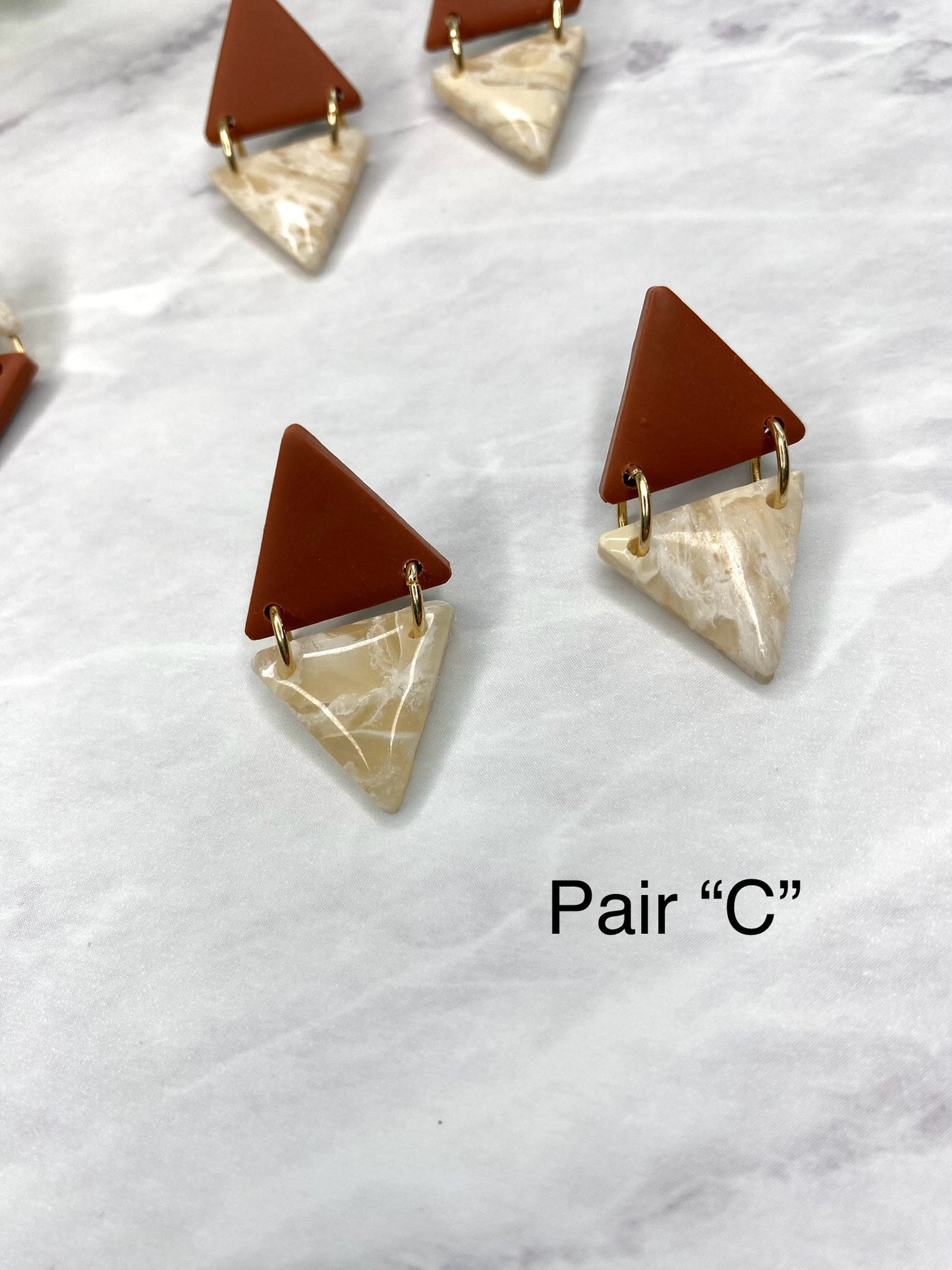 Marbled Triangle Double Stud