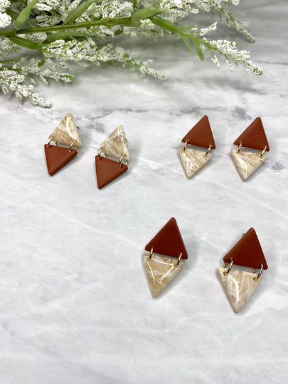 Marbled Triangle Double Stud
