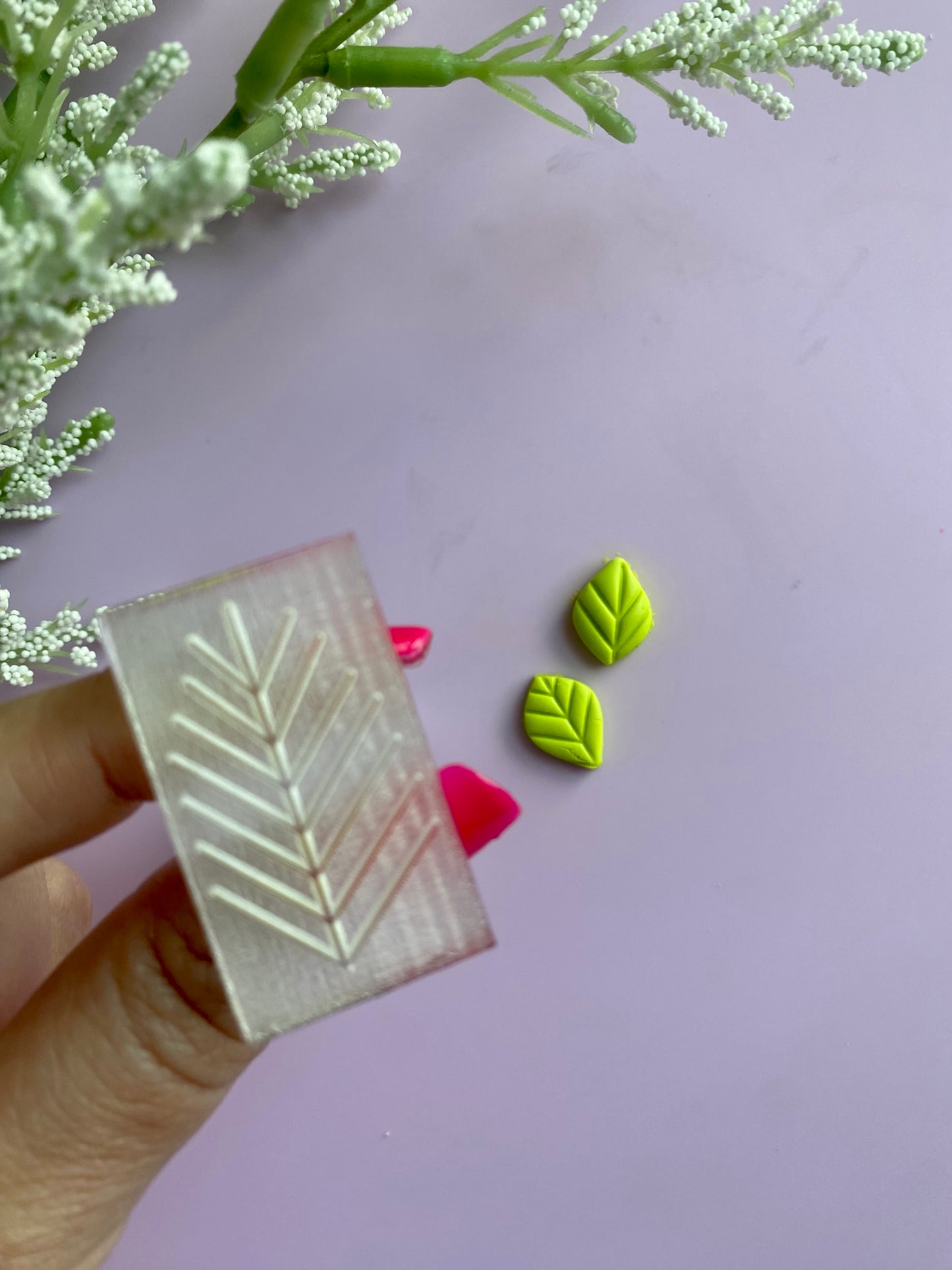 Leaf Pattern - Acrylic Micro Stamp for Clay