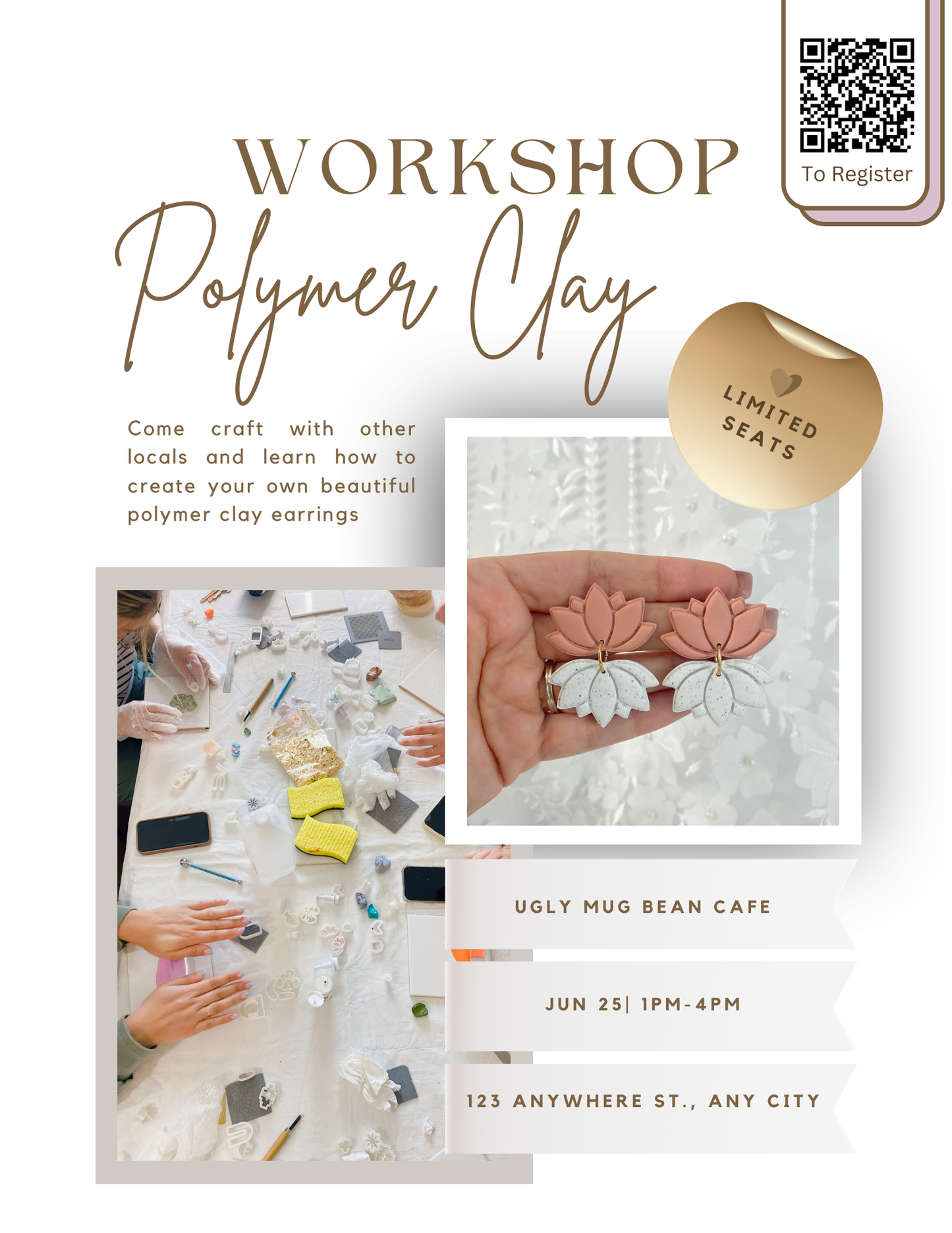 Flyer Template - Polymer Clay Workshop - Minimalistic