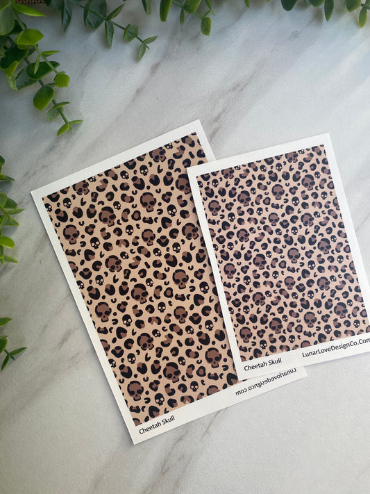 Skull Cheetah Print - Clay Tattoo Sheet