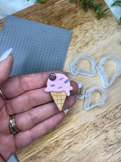 Ice Cream Cone - Polymer Clay Cutter Set
